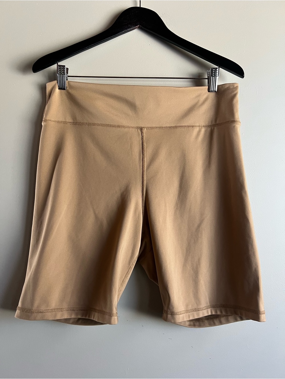 Joe Fresh Active 1X Beige Nude High Rise Bike Shorts Stretch Athletic Plus Size